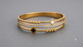 Tri-Layer Gold Accent Charm Bracelet