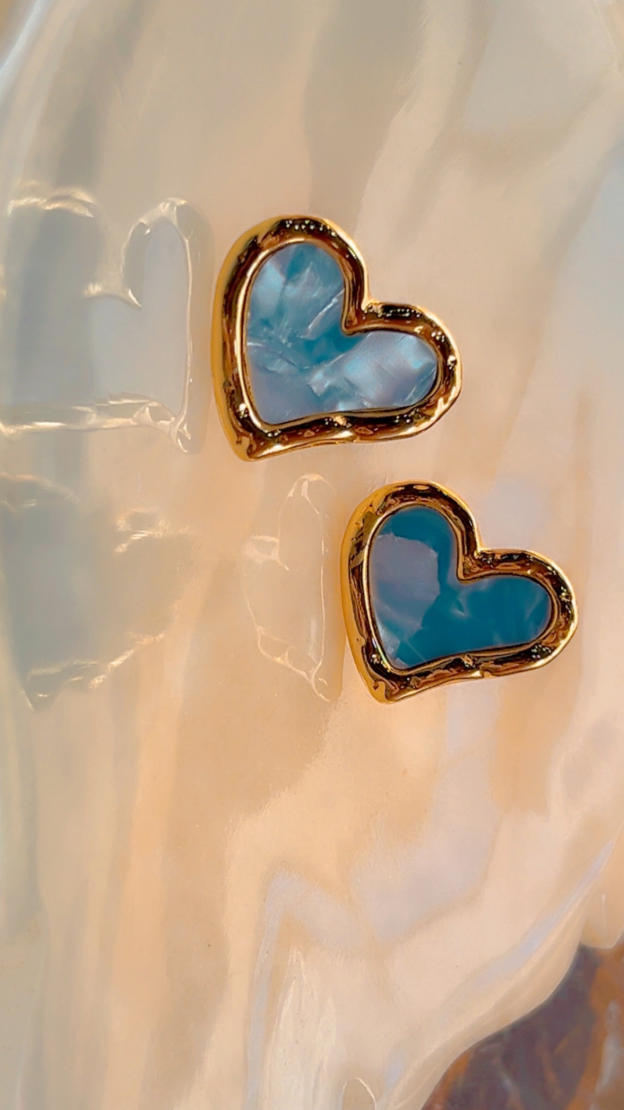 Marble Heart Stud